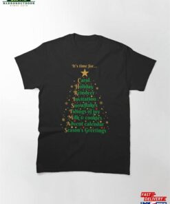 Christmas Tree Shaped From Festive Words Classic T-Shirt Unisex Hoodie