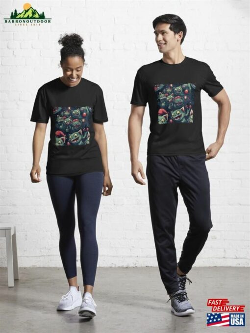 Christmas Zombie Cats Pattern Active T-Shirt Hoodie Sweatshirt