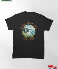 Cliffs Of Moher Ireland Retro Distressed Circle Classic T-Shirt
