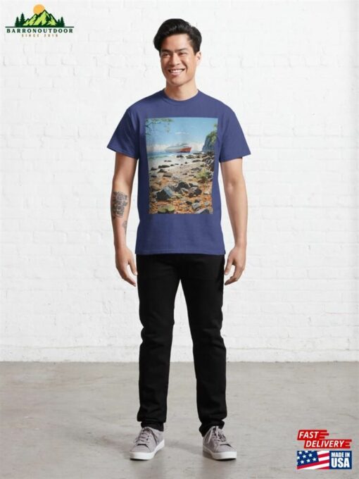 Coastal Harmony Ocean Liner View Classic T-Shirt Sweatshirt