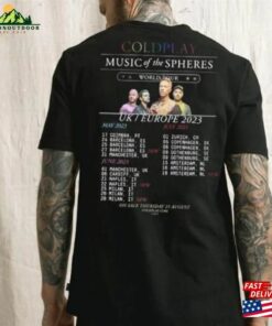 Cold Play Vintage Music Band T-Shirt 2 Sides 2023 Of The S Pheres Tour Shirt World For Fans Classic