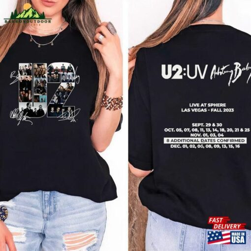 Color Fall Tour 2023 Rock Band U2 Shirt Warning Baby Live At Sphere Sweatshirt Classic