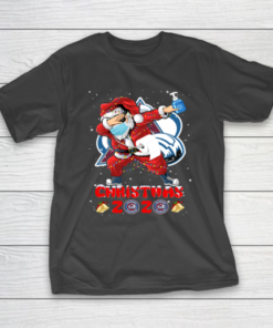 Colorado Avalanche Funny Santa Claus Dabbing Christmas 2020 NHL T-Shirt
