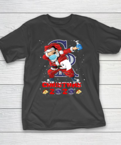Colorado Rockies Funny Santa Claus Dabbing Christmas 2020 MLB T-Shirt