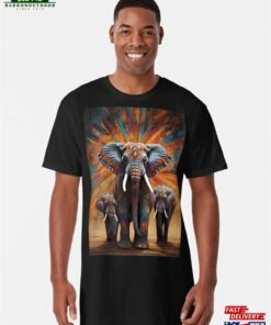 Colorful African Elephants Color Explosion Long T-Shirt Classic Colorful African Elephants Color Explosion Long T-Shirt Classic