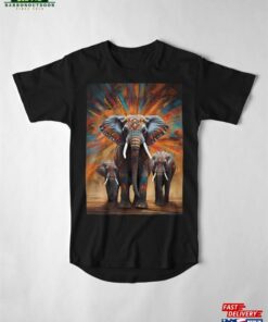 Colorful African Elephants Color Explosion Long T-Shirt Classic 2 Colorful African Elephants Color Explosion Long T Shirt Classic 3