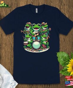 Colorful Frog Band T Shirt Musical Amphibians Graphic Tee Unisex Cartoon Animal Shirt Sweatshirt 3