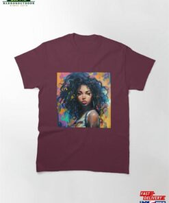 Colorful Graffiti Art Cute Black Lady Classic T-Shirt Sweatshirt