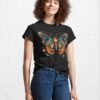 Colorful Moth With Flowers 70S Funkadelic Styled Classic T-Shirt Hoodie