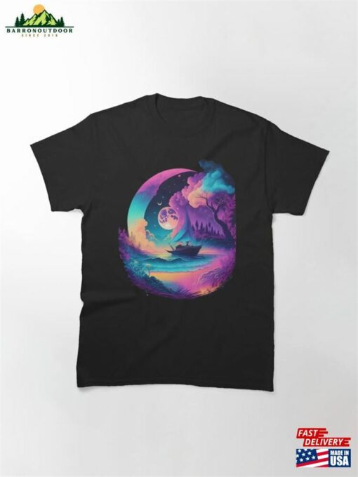 Colorful Night At The Beach Fantasy Art Classic T-Shirt Unisex Hoodie