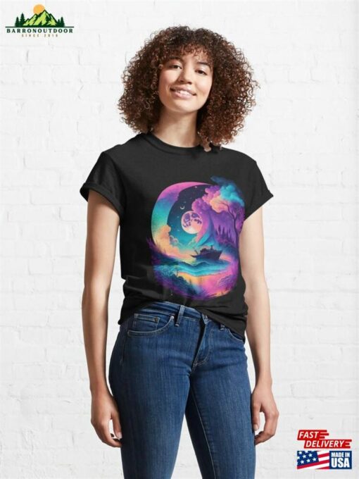 Colorful Night At The Beach Fantasy Art Classic T-Shirt Unisex Hoodie