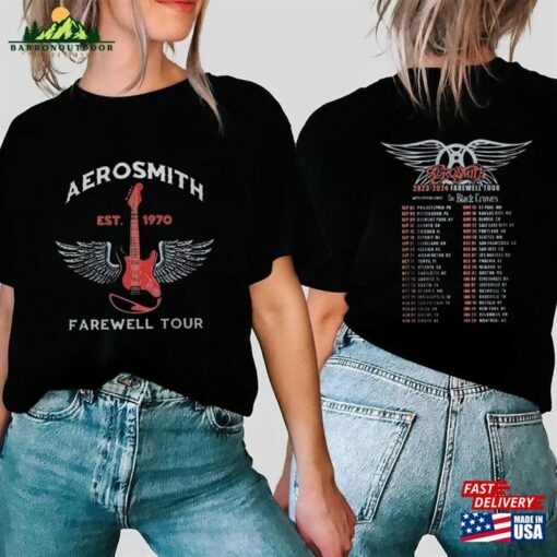 Comfort Color 2Sides Shirt Aerosmith 2023 2024 Peace Out Farewell Tour With The Black Crowes Classic Sweatshirt