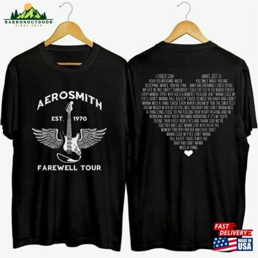 Comfort Color 2Sides Shirt Aerosmith 2023 2024 Peace Out Farewell Tour With The Black Crowes T-Shirt Classic