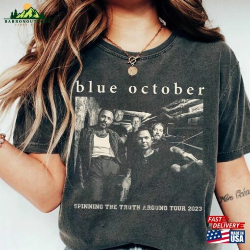 Comfort Color Blue Tshirt October Graphic Shirt Sweatshirt Hoodie