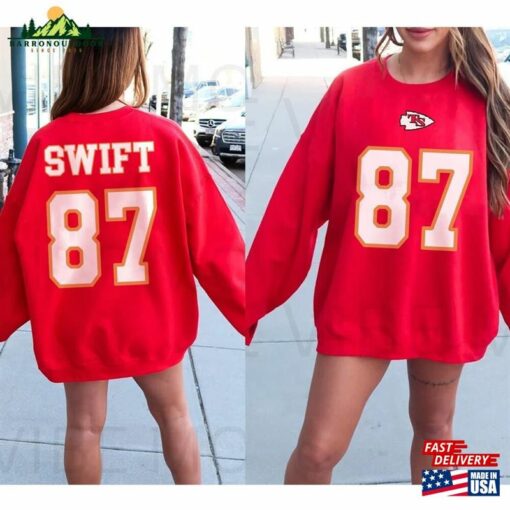 Comfort Color Double Side Swift 87 Sweatshirt And Travis Kelce Football Red Shirt Classic