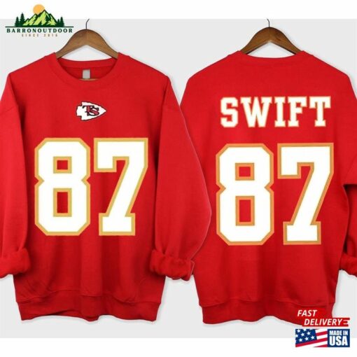 Comfort Color Double Side Swift 87 Sweatshirt And Travis Kelce Football Red Shirt Classic