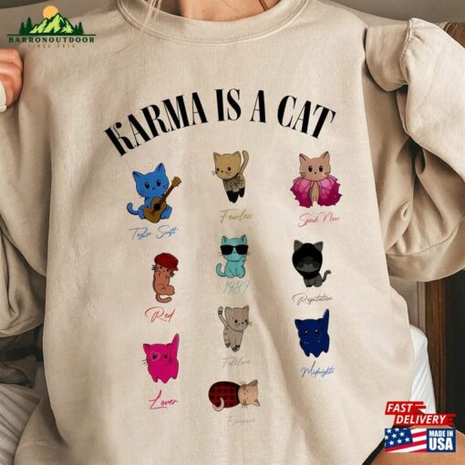 Comfort Color Karma Is A Cat Music Fan Album Tshirt Tour 2023 Albums As Books T-Shirt Shirt Sweatshirt Classic