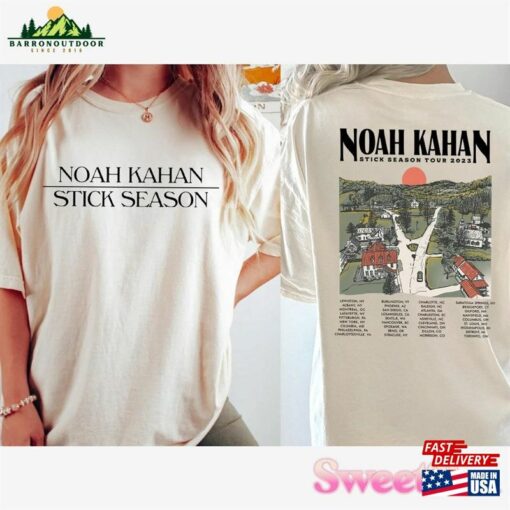 Comfort Color Noah Kahan Stick Season Tour 2023 Double Sides Shirt Album Tracklist Folk Pop Music Classic Sweatshirt