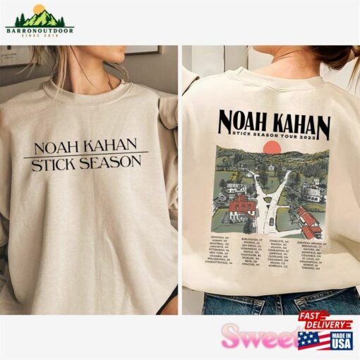 Comfort Color Noah Kahan Stick Season Tour 2023 Double Sides Shirt Album Tracklist Folk Pop Music Classic Sweatshirt