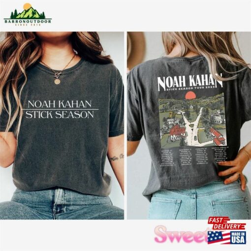 Comfort Color Noah Kahan Stick Season Tour 2023 Double Sides Shirt Album Tracklist Folk Pop Music Classic Sweatshirt