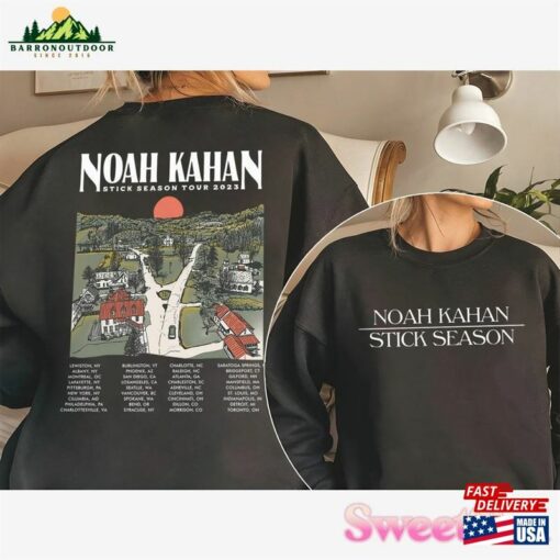 Comfort Color Noah Kahan Stick Season Tour 2023 Double Sides Shirt Album Tracklist Folk Pop Music Classic Sweatshirt