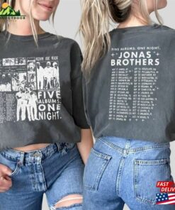 Comfort Colors® Jonas Brothers Shirt Retro Five Albums One Night Tour Dates Hoodie Unisex