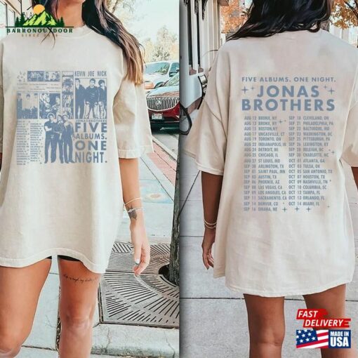 Comfort Colors® Jonas Brothers Shirt Retro Five Albums One Night Tour Dates Hoodie Unisex