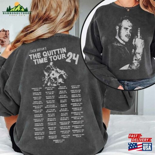 Comfort Colors® Zach Bryan The Quittin Time Tour Shirt 2024 Funny Middle Finger Classic Hoodie