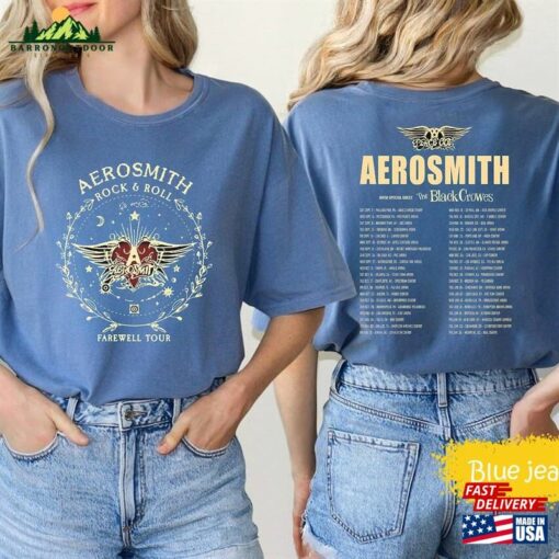 Comfort Colors Aerosmith 2023 2024 T-Shirt Peace Out Farewell Tour With The Black Crowes Sweatshirt Hoodie Concert Unisex