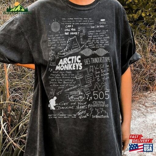 Comfort Colors Arctic Monkeys Doodle Shirt Lyric Merch Sweatshirt Hoodie