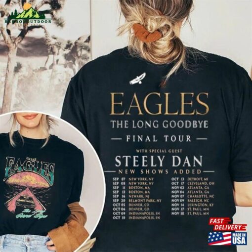 Comfort Colors Eagles Band Tour 2023 2 Sides Shirt The Long Goodbye Finals Classic Hoodie