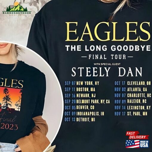 Comfort Colors Eagles Band Tour 2023 2 Sides Shirt The Long Goodbye Finals T-Shirt Unisex