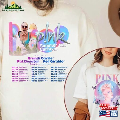 Comfort Colors P!Nk Summer Carnival 2023 Trustfall Album Tee Pink Singer Tour Hoodie T-Shirt