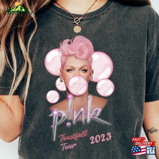 Comfort Colors Pink Trustfall Tour 2023 Album Tee Singer Music Festival Shirt Concert Apparel Hoodie Classic