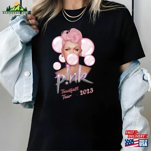 Comfort Colors Pink Trustfall Tour 2023 Album Tee Singer Music Festival Shirt Concert Apparel Hoodie Classic