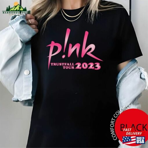 Comfort Colors Pink Trustfall Tour 2023 Album Tee Singer Music Festival Shirt Concert Apparel Hoodie T-Shirt