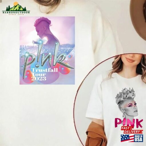 Comfort Colors Pink Trustfall Tour 2023 Album Tee Singer Music Festival Shirt Concert Apparel T-Shirt Unisex