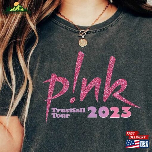 Comfort Colors Pink Trustfall Tour 2023 Album Tee Singer Music Festival Shirt Concert Apparel Unisex T-Shirt