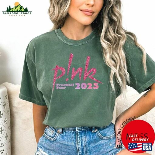 Comfort Colors Pink Trustfall Tour 2023 Album Tee Singer Music Festival Shirt Concert Apparel Unisex T-Shirt