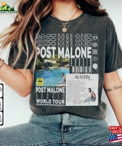 Comfort Colors Post Malone Rap Shirt Y2k 90S Merch Vintage Album Austin Twelve Carot Tour 2023 Tickets Graphic Tee Gift For Fan Sweatshirt T-Shirt