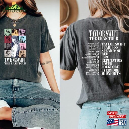 Comfort Colors The Eras Tour 2 Sides Shirt 2023 T-Shirt Midnights Album Unisex Hoodie