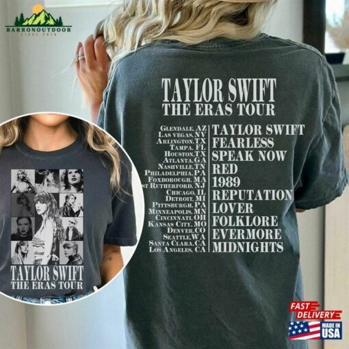 Comfort Colors Ts Eras Tour Merch Dates On Back 2 Sided Tee Classic T-Shirt