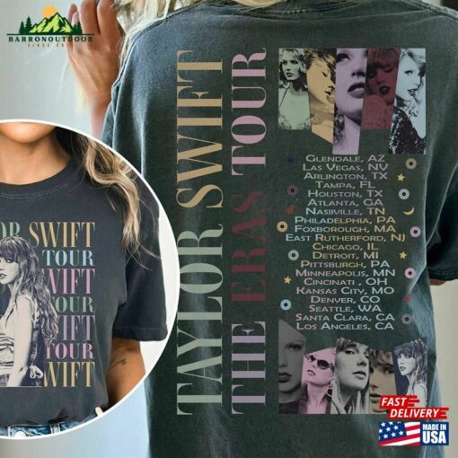 Comfort Colors Ts Eras Tour Merch Dates On Back 2 Sided Tee T-Shirt Sweatshirt