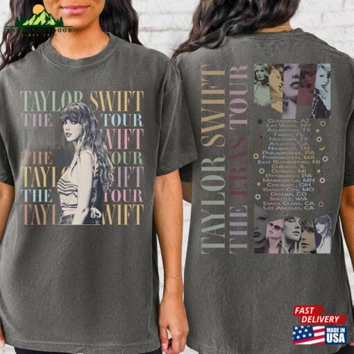 Comfort Colors Ts Eras Tour Merch Dates On Back 2 Sided Tee T-Shirt Sweatshirt