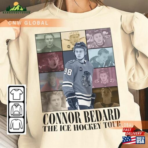 Connor Bedard Chicago Ice Hockey Merch Shirt Vintage 90S Bootleg Blackhawks Sweatshirts T-Shirt Unisex