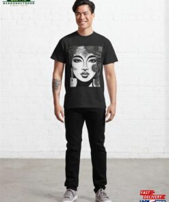 Cool Girl Portrait Art Classic T Shirt 3