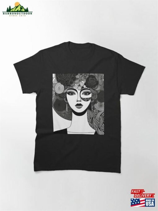 Cool Girl Portrait Art Classic T-Shirt Hoodie