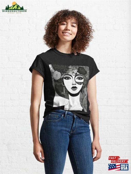 Cool Girl Portrait Art Classic T-Shirt Hoodie