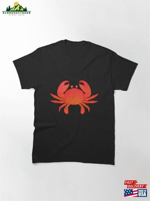 Crab Seafood Hand Drawn Illustration Classic T-Shirt Unisex