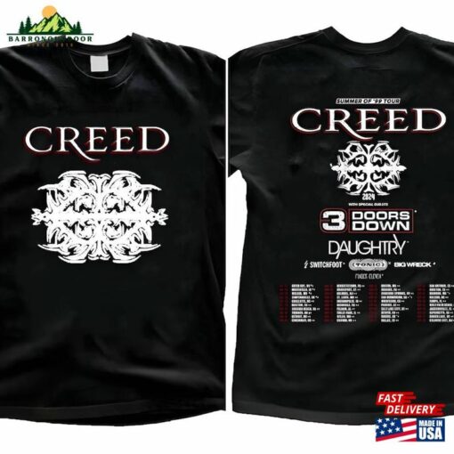 Creed 2024 Tour Summer Of’99 Shirt Band Fan Unisex Hoodie